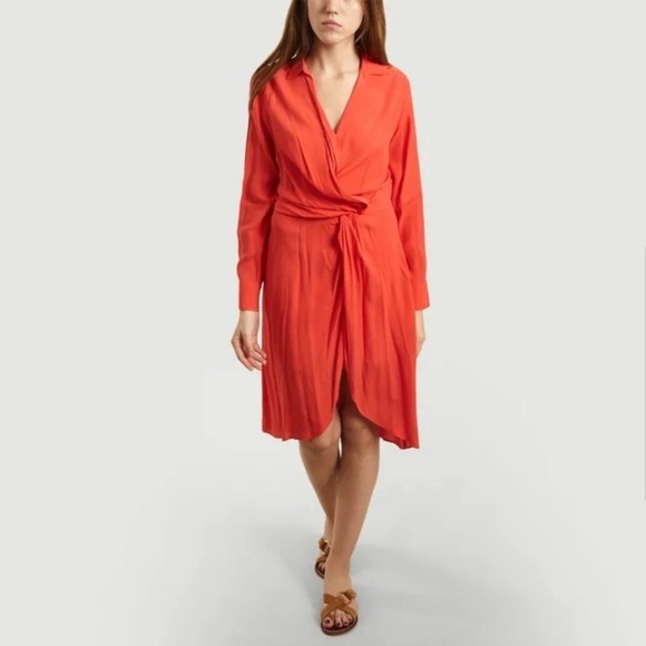 SUNCOO • Geranium Robe Carita Viscose Dress Designed In France - Picture 2 of 7